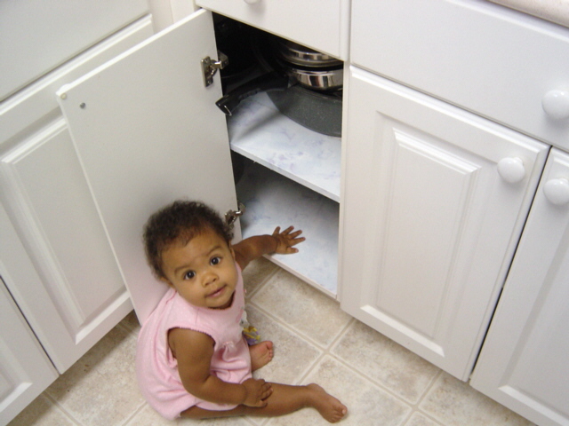 This is where we keep our pots and pans.