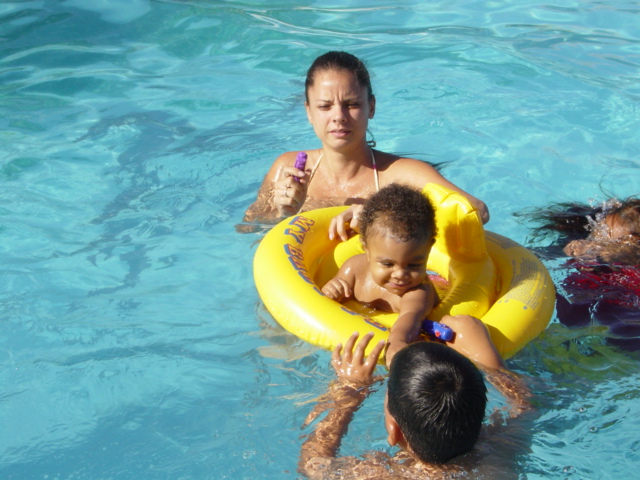 Aunty Christy even swam with me.